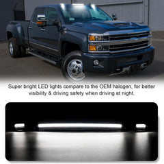 2015-2019 GMC Chevy HD Smoked White Amber LED Roof Cab Lights