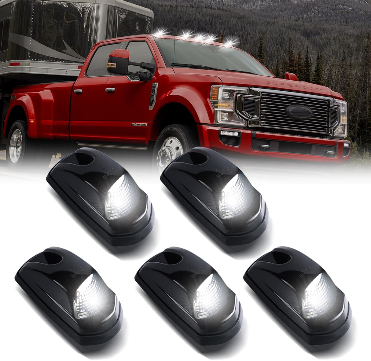 2017-2027+ Ford Super Duty F250 Smoked White Amber LED Mirror Lights