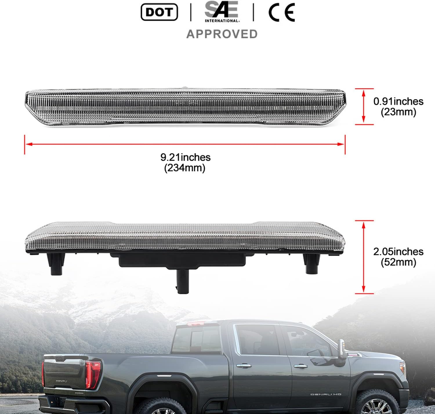 2020-2026+ GMC Sierra HD 2500 Smoked White Amber SCANNING LED Side Markers