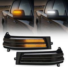 2023-2026+ Ram 1500 2500 HD Smoked White Amber LED Tow Mirror Lights