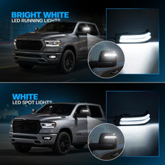 2023-2026+ Ram 1500 2500 HD Smoked White Amber LED Tow Mirror Lights