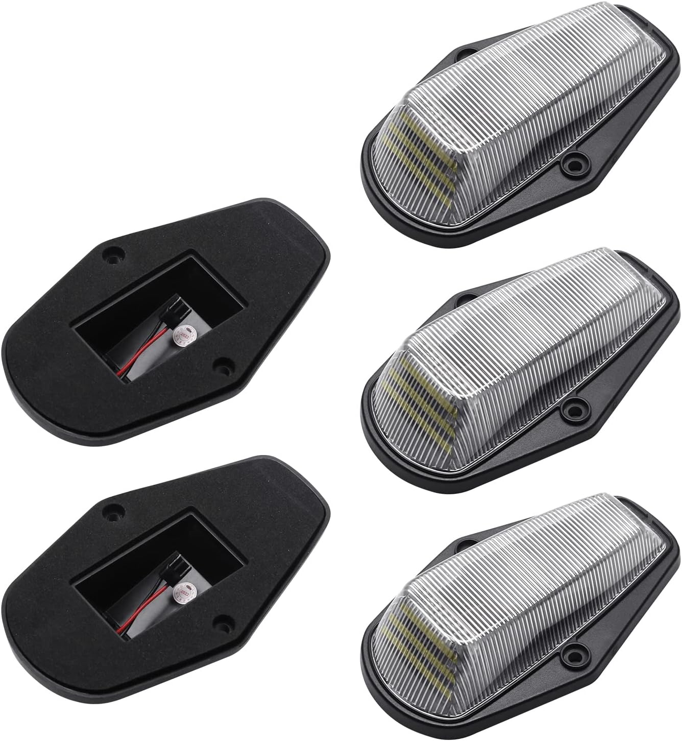 1984-1998 Ford F250 Super Duty Clear Smoked White Amber LED Roof Cab Lights