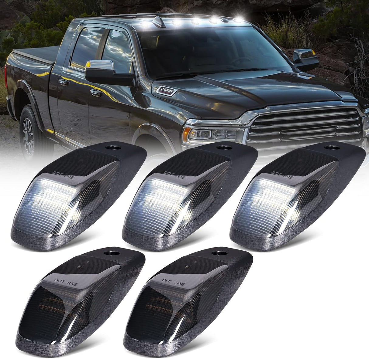 2023-2026+ Ram 1500 2500 HD Smoked White Amber LED Tow Mirror Lights